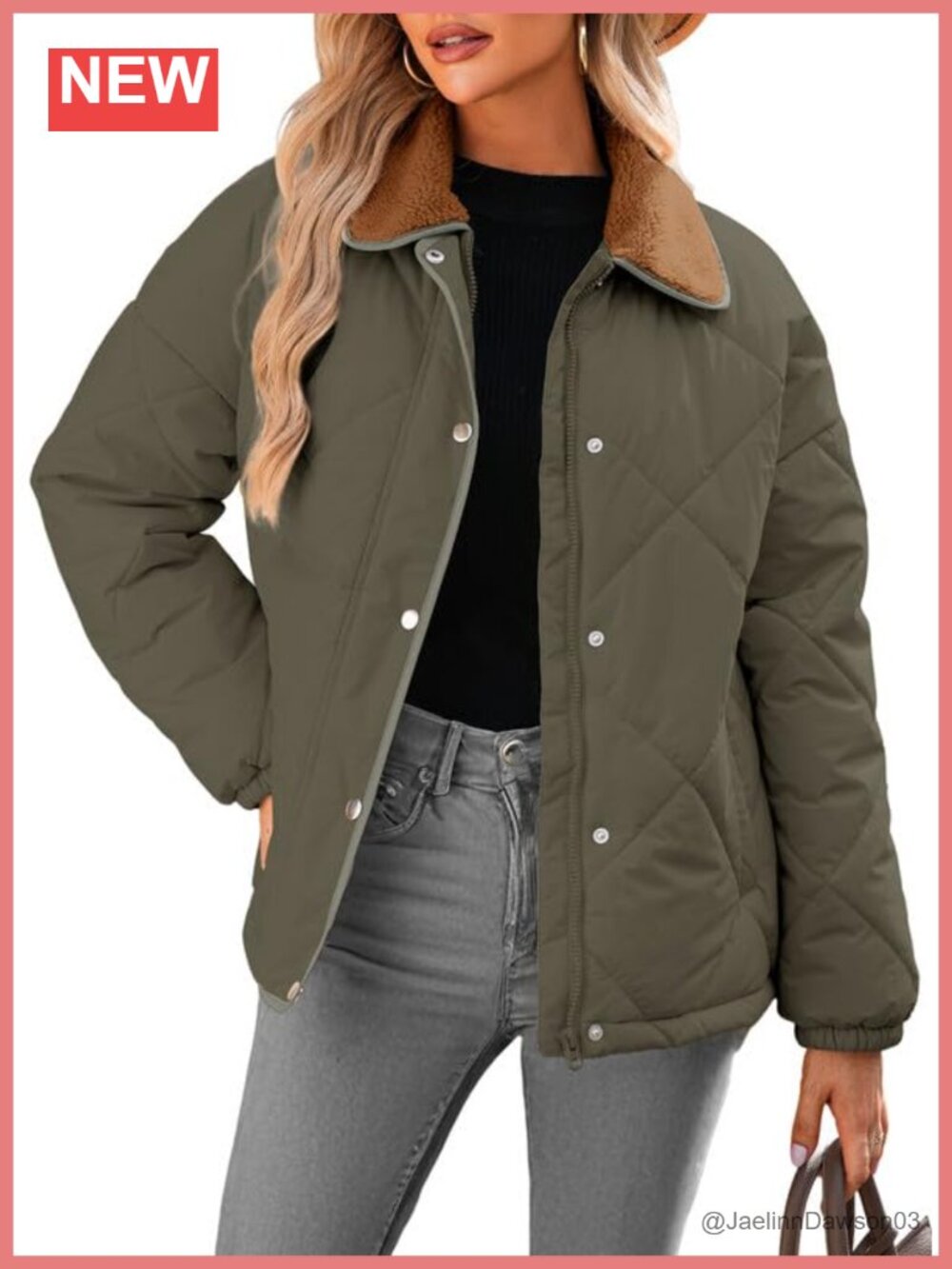 Women's Quilted Puffer Jacket Button Down Winter Coat